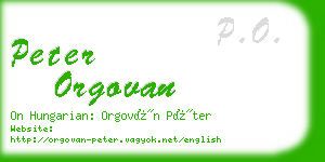 peter orgovan business card